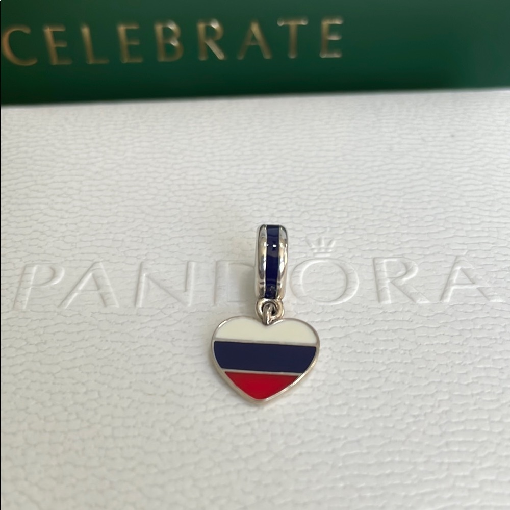 Pandora Russia With Love Red, Blue, and White Enamel Charm